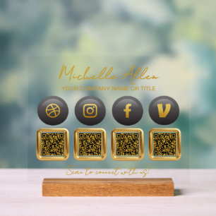 Unternehmens-Social-Media-QR-Codes Acrylschild