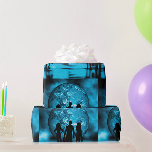 Unternehmens-Team-Silhouette Futuristische Geschäf Geschenkpapier