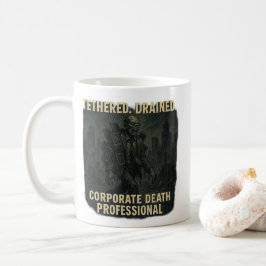Unternehmens-Tod Professioneller Zombie Büro Leben Kaffeetasse