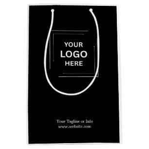Unternehmensgeschenktasche mit Logo-Design in mitt Mittlere Geschenktüte