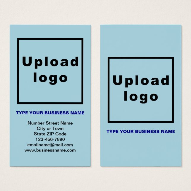 Unternehmensinformationen Light Blue Portrait Card (Vorne & Hinten)