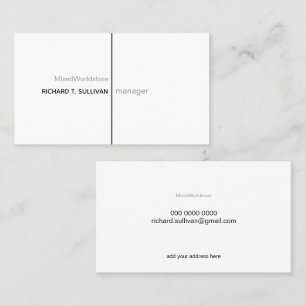 Unternehmensleiter elegant und modern b/w visitenkarte