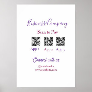 Unternehmenslogo zur Bezahlung scannen QR-Code Soc Poster