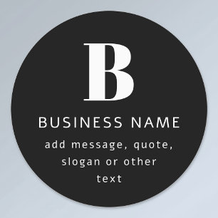 Unternehmensname, Monogramm und zusätzlicher Text Etiketten