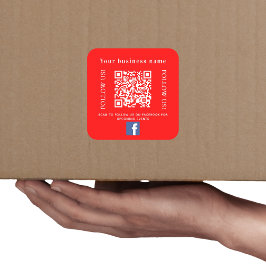 Unternehmensname: roter QR-Code Facebook Quadratischer Aufkleber