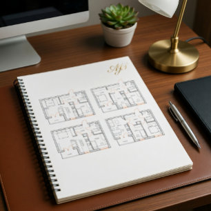 Unternehmensnotizbuch mit Bauplan Notizbuch