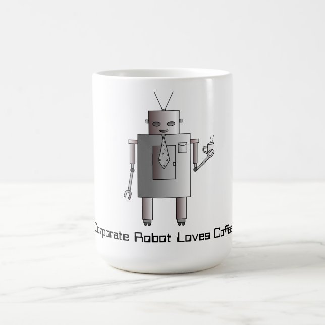 Unternehmensroboter-Liebe-Kaffee, Retro Vintager Kaffeetasse (Mittel)