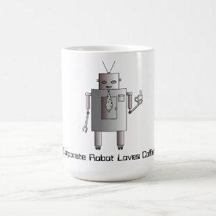 Unternehmensroboter-Liebe-Kaffee, Retro Vintager Kaffeetasse