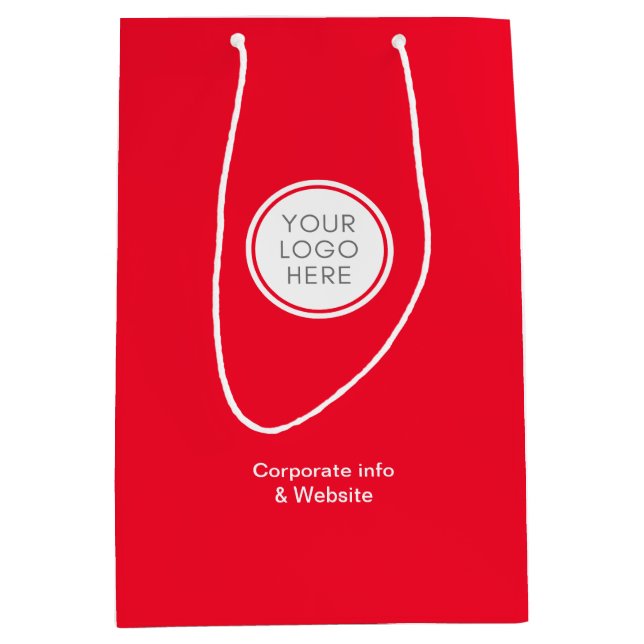 Unternehmenstasche mit Logos und Firmendetails Mittlere Geschenktüte (Vorderseite)
