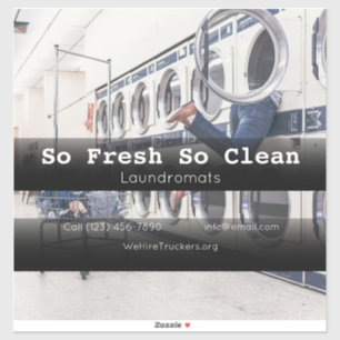 Unternehmenswerbung im Waschsalon Aufkleber