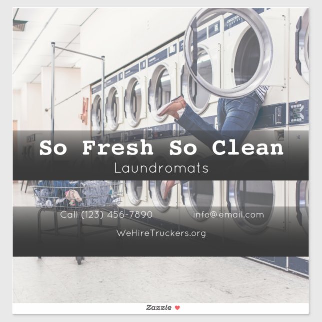 Unternehmenswerbung im Waschsalon Aufkleber (Blatt)