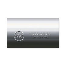 Unternehmer Chrome Monogram Business Card