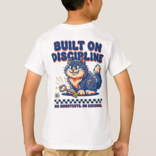 Unternehmer: Disziplin & Hustle Retro-Katze T-Shirt