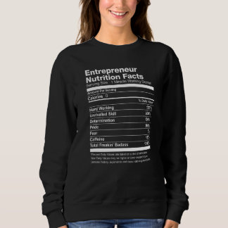Unternehmer Ernährung Fakten Funny Sweatshirt