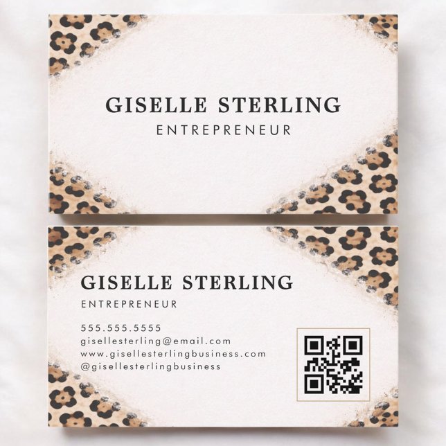 Unternehmer Gepard Leopardendruck QR-Code Visitenkarte (Von Creator hochgeladen)