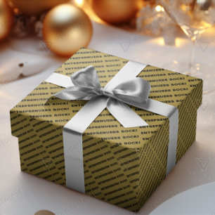 Unternehmer Rock Gold Black Minimalistisch Geschenkpapier