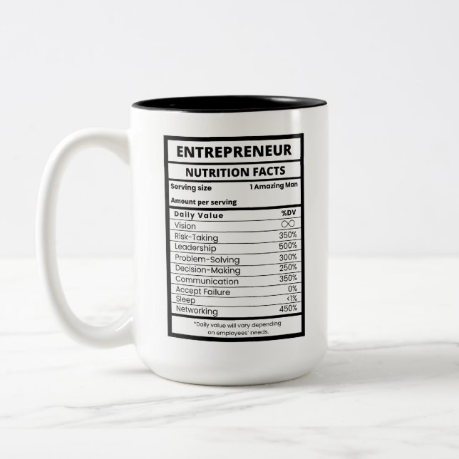 Unternehmer und Unternehmer arbeiten Zweifarbige Tasse (Links)