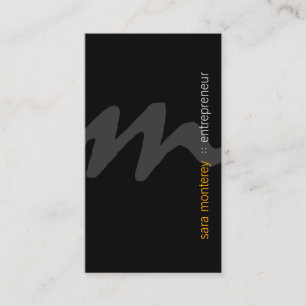 Unternehmerin: Bold Script Monogram Business Card Visitenkarte