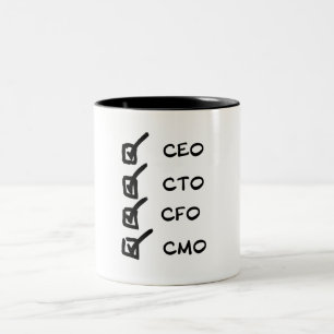 Unternehmerische Tasse - CEO, CFO, CMO, CTO