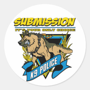 Unterordnung der Polizei-K9 Runder Aufkleber