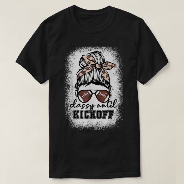 Unterricht bis Kickoff American Football Ga T-Shirt (Design vorne)
