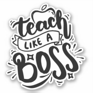 Unterrichte wie ein Boss Lehrer Schule Laptop Buch Aufkleber