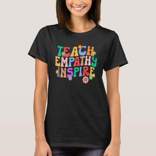 Unterrichten Empathie Inspiriert Retro-Lehrerin Fr T-Shirt (Vorderseite)