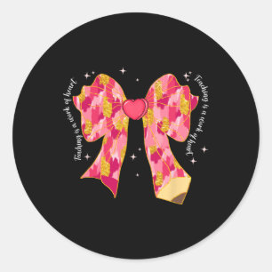 Unterrichten ist ein Werk von Herz rosa Coquette B Runder Aufkleber