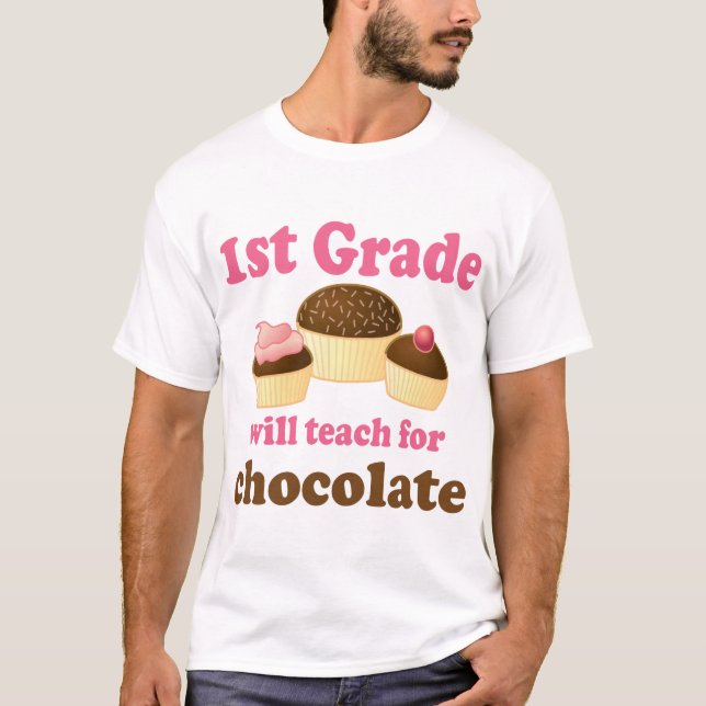 Unterrichten Sie 1. Grad für Schokolade T-Shirt (Vorderseite)