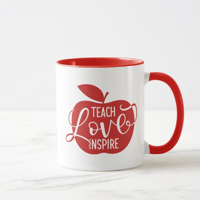 Unterrichten Sie Liebe inspirieren Tasse (Rechts)