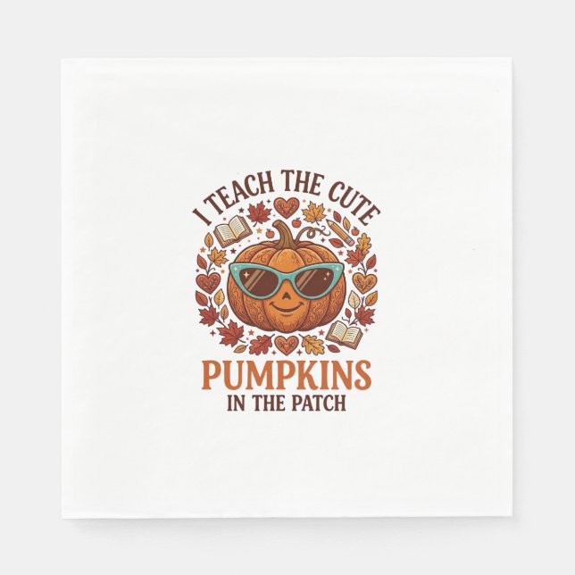 Unterrichten Sie süße Kürbisse Patch Halloween-Son Serviette (Vorderseite)