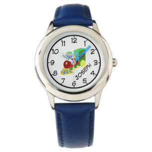 Unterrichten Sie, um Zeit, Zug-Uhr zu sagen mit Armbanduhr