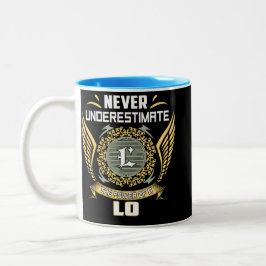 Unterschätze nie die Macht eines Lo Zweifarbige Tasse