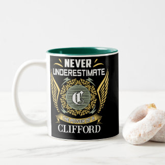 Unterschätze niemals die Macht eines Clifford Zweifarbige Tasse