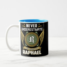 Unterschätze niemals die Macht eines Raphael Zweifarbige Tasse
