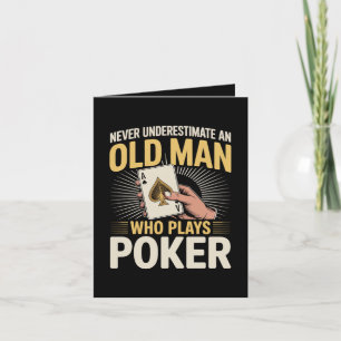 Unterschätze niemals die Pokerkarte des alten Mann Feiertagskarte