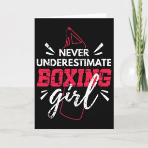 Unterschätze niemals ein Boxmädchen MMA Kickboxen Karte