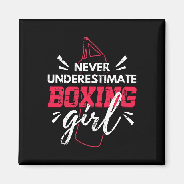 Unterschätze niemals ein Boxmädchen Mma Kickboxen  Magnet (Vorne)