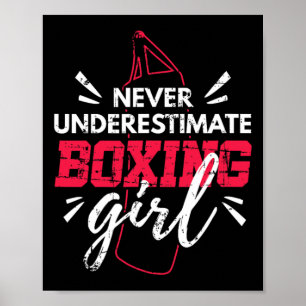 Unterschätze niemals ein Boxmädchen Mma Kickboxen Poster