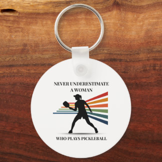 Unterschätze niemals eine Frau, die Pickleball spi Schlüsselanhänger