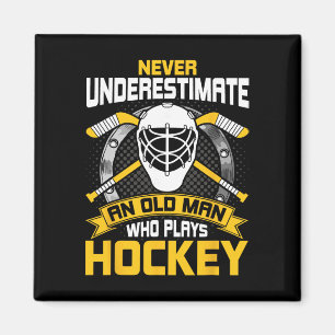 Unterschätze niemals einen alten Mann, der Hockey Magnet