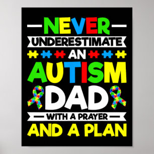 Unterschätze niemals einen Autism Dad - Autism Bew Poster