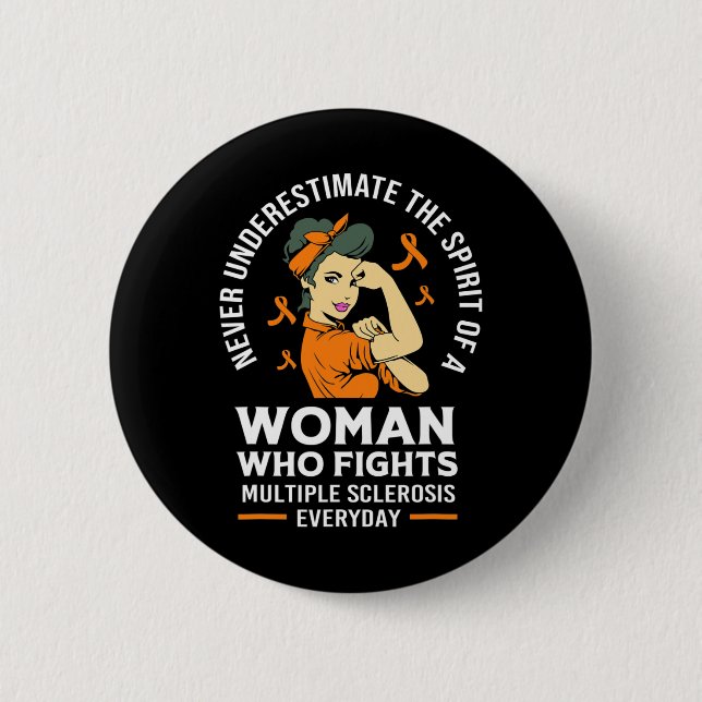 Unterschätzen Sie den Geist einer Frau Warrior Button (Vorderseite)