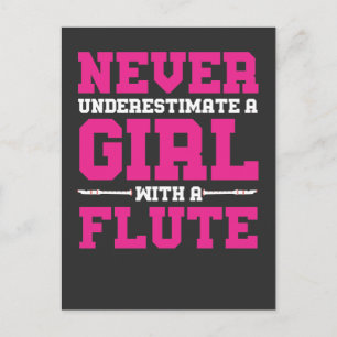 Unterschätzen Sie nie ein Mädchen mit einer flutar Postkarte