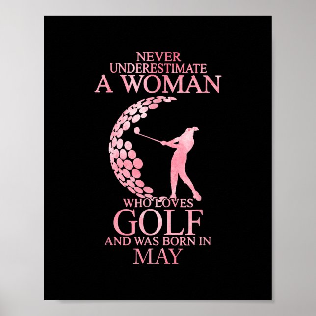 Unterschätzen Sie nie eine Frau, die Golf und in L Poster (Vorne)