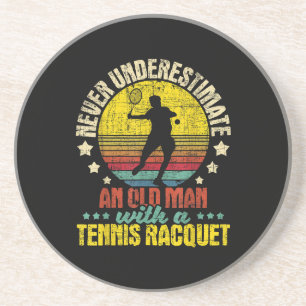 Unterschätzen Sie nie einen alten Mann - Tennisspi Getränkeuntersetzer