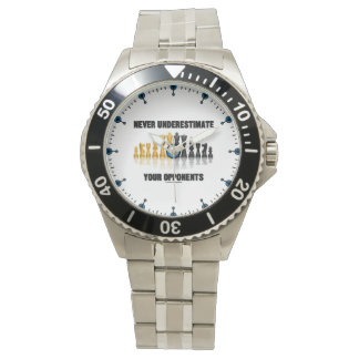 Unterschätzen Sie nie Ihre Gegner Schachstärke Armbanduhr