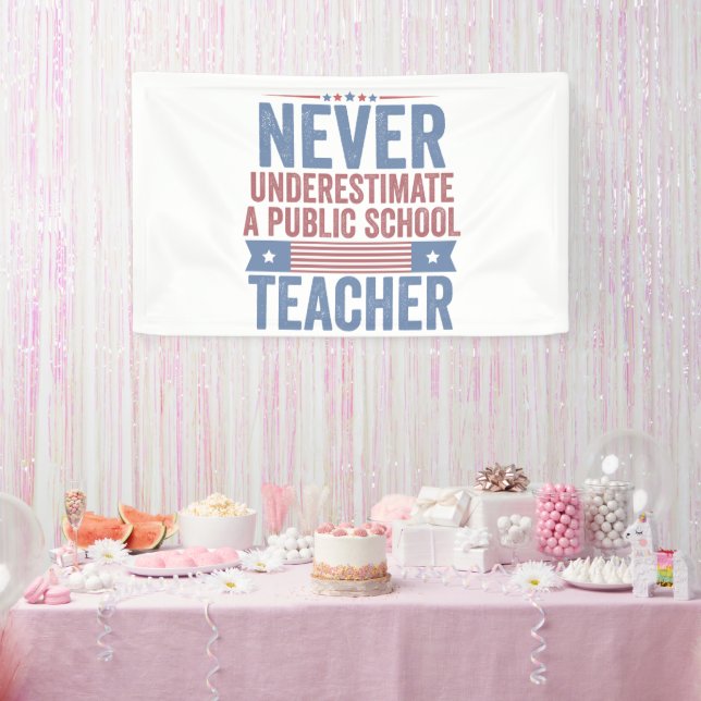 Unterschätzen Sie niemals den Lehrer Walz Banner (Party)