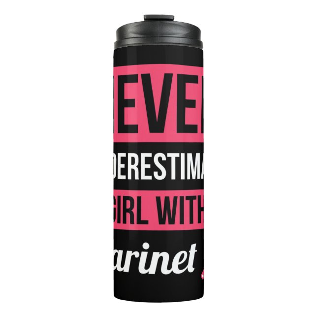 Unterschätzen Sie niemals ein Mädchen mit einer Kl Thermosbecher (Vorderseite)