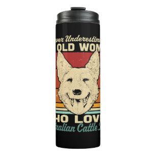 Unterschätzen Sie niemals eine alte Frau, die Aust Thermosbecher